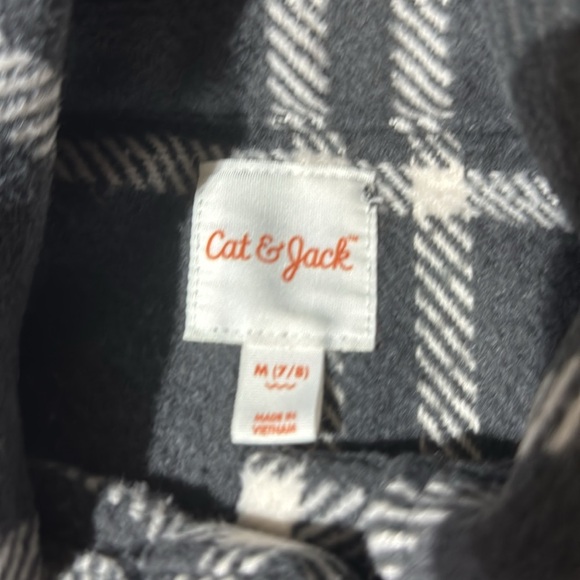 Girls size M 7/8 | Cat & Jack | Kids Plaid Button Down jacket | thicker shirt - Picture 4 of 4